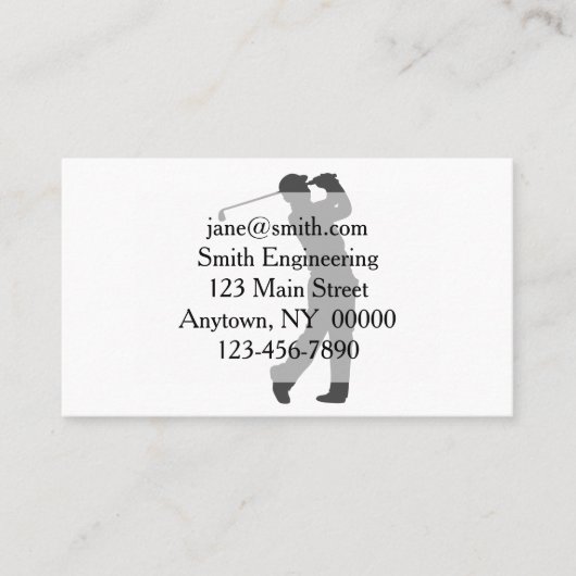 Golfer-Player-Silhouette Visitenkarte (Vorderseite)