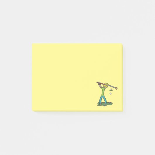 Golfer Post-it Klebezettel (Vorderseite)