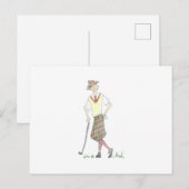 Golfer Postcard Postkarte (Vorne/Hinten)