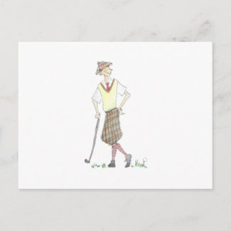 Golfer Postcard Postkarte