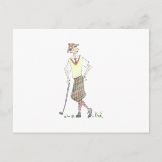 Golfer Postcard Postkarte (Vorderseite)