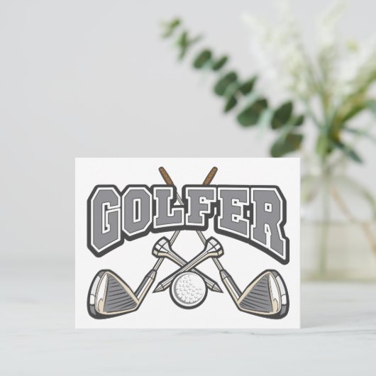 Golfer Postkarte (Stehend Vorderseite)