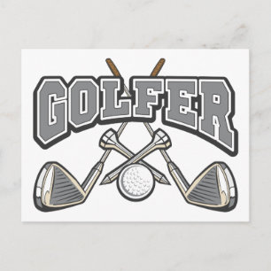 Golfer Postkarte