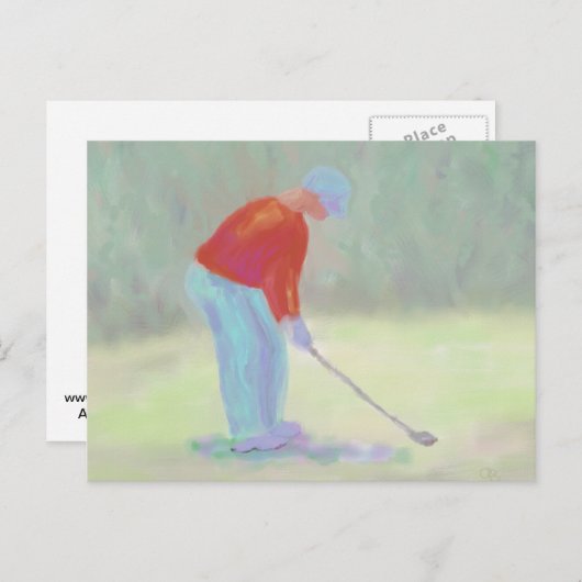 Golfer, Postkarte (Vorne/Hinten)