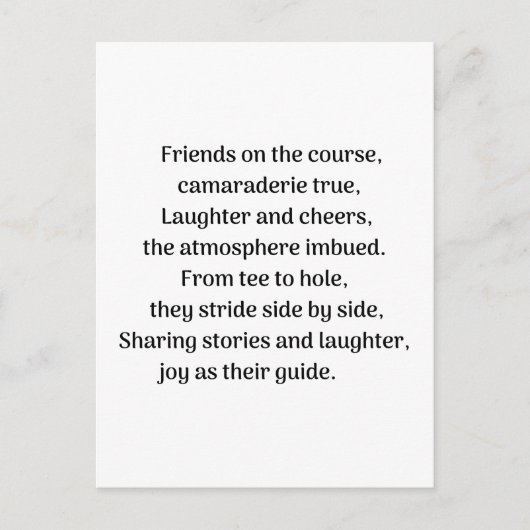 Golfer Postkarte (Vorderseite)