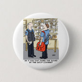 Golfer Postman Lieben Golf Cartoon Button (Vorderseite)