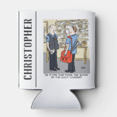 Golfer Postman Lieben Golf Cartoon Dosenkühler (Rückseite)