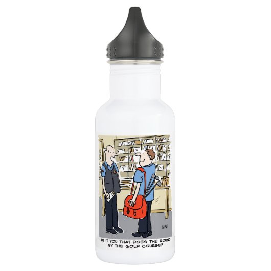 Golfer Postman Lieben Golf Cartoon Edelstahlflasche (Links)