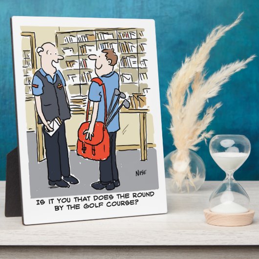 Golfer Postman Lieben Golf Cartoon Fotoplatte (Seite)