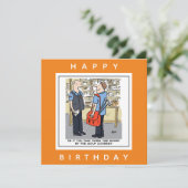 Golfer Postman Lieben Golf Cartoon Karte (Stehend Vorderseite)