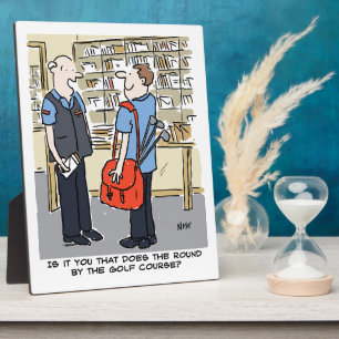 Golfer Postman Loves Golf Cartoon Fotoplatte