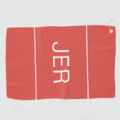 Golfer Pro Custom Mit Monogramm Initials Modern Re Golfhandtuch (Horizontal)
