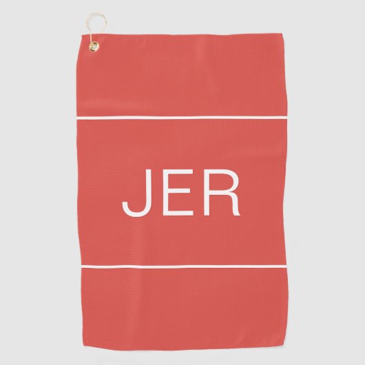 Golfer Pro Custom Mit Monogramm Initials Modern Re Golfhandtuch (Vorderseite)