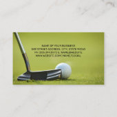 Golfer Putting auf dem Golfplatz Visitenkarte (Rückseite)