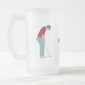 Golfer Putting Ball Mattglas Bierglas (Links)