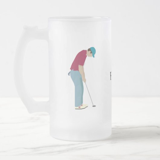 Golfer Putting Ball Mattglas Bierglas (Links)