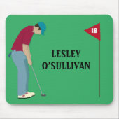 Golfer Putting Ball Themed Green Mousepad (Vorne)