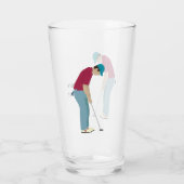 Golfer Putting Glas (Rückseite)