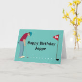 Golfer Putting Golf Ball Geburtstag Karte (Gelbe Blume)