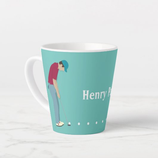 Golfer Putting Kaffee Tasse (Linke Ecke)