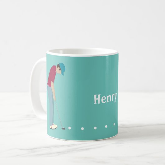Golfer Putting Kaffeetasse (Vorderseite Links)