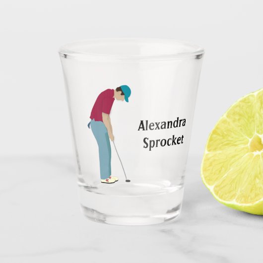 Golfer Putting Schnapsglas (Vorderseite)
