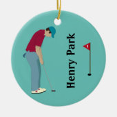 Golfer Putting Weihnachten Keramik Ornament (Vorne)