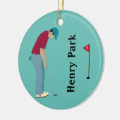 Golfer Putting Weihnachten Keramik Ornament (Links)