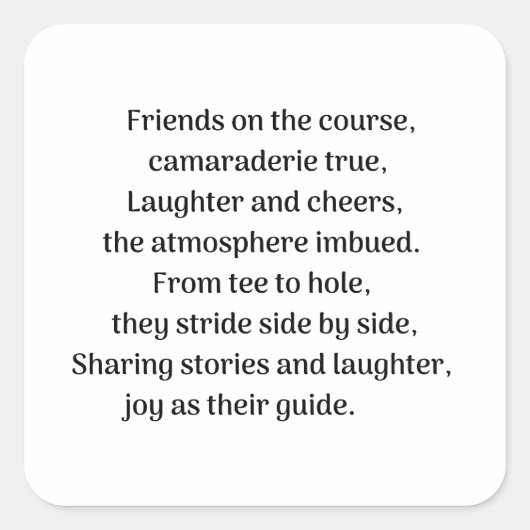 Golfer Quadratischer Aufkleber (Vorderseite)