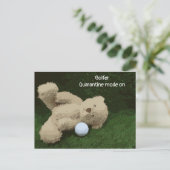 Golfer-Quarantäne auf Teddybär und Golfball Postkarte (Stehend Vorderseite)