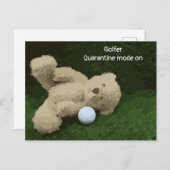 Golfer-Quarantäne auf Teddybär und Golfball Postkarte (Vorne/Hinten)