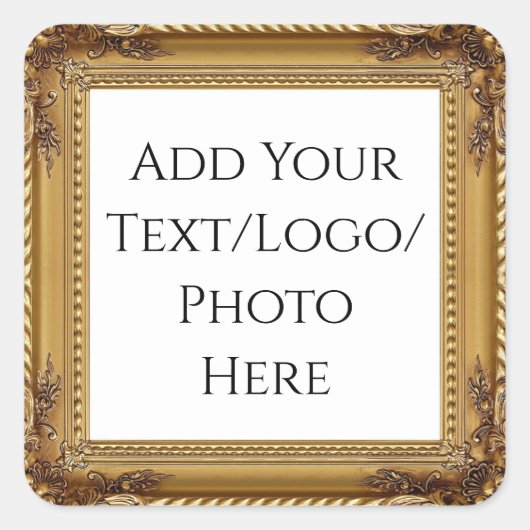 Golfer Rahmen Business / Event / Kunsthandwerk Quadratischer Aufkleber (Vorderseite)