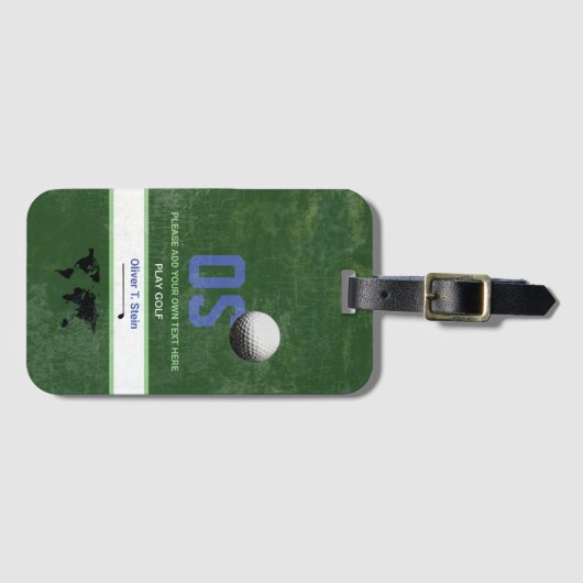 Golfer-Reisetafel mit golfartigem Namen Gepäckanhänger (Vorderseite (Horizontal))
