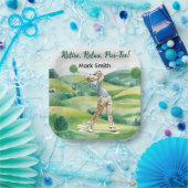 Golfer retirement par tee party golfing on course pappteller (Party)