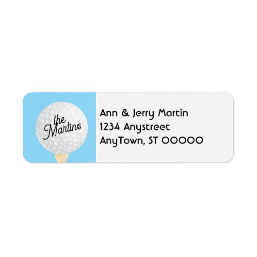Golfer Rücksendeadresse Golfball blau und weiß (Vorne)