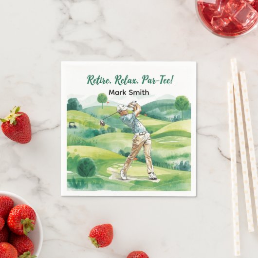 Golfer Ruhestand par tee Party Golf auf Kurs Serviette (Beispiel)
