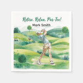 Golfer Ruhestand par tee Party Golf auf Kurs Serviette (Vorderseite)