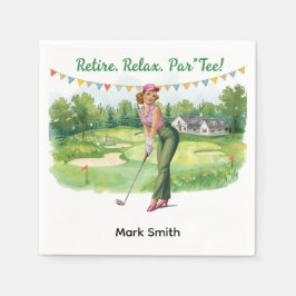 Golfer Ruhestand par tee Party Golf auf Kurs Serviette