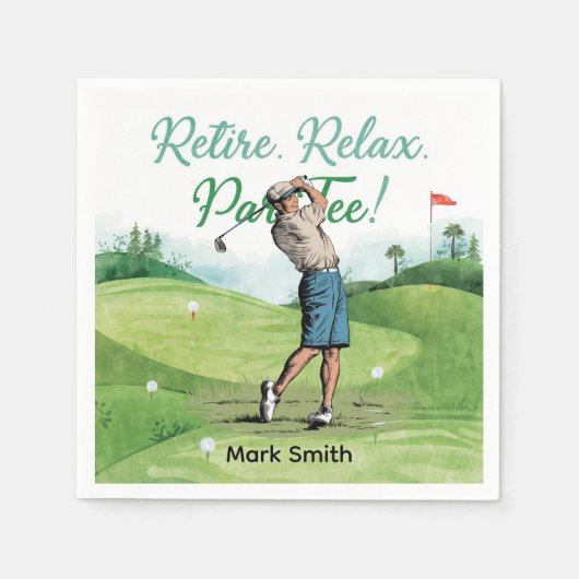 Golfer Ruhestand par tee Party Golf auf Kurs Serviette (Vorderseite)