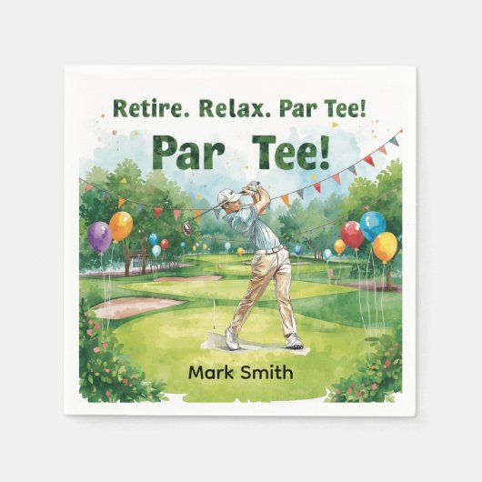 Golfer Ruhestand par tee Party Golf auf Kurs Serviette (Vorderseite)