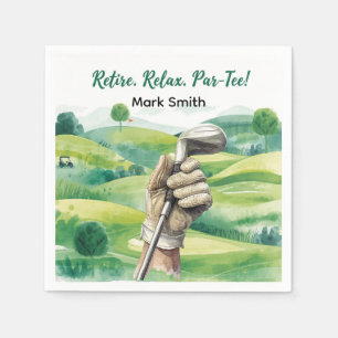 Golfer Ruhestand par tee Party Golf auf Kurs Serviette