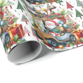 Golfer Santa Claus auf Golf Cart Weihnachten Thema Geschenkpapier (Rolleneckpunkt)