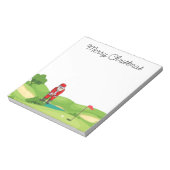 Golfer Santa Claus Frohe Weihnachten am Golfplatz Notizblock (Rotiert)