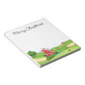 Golfer Santa Claus Frohe Weihnachten am Golfplatz Notizblock (angewinkelt)