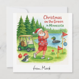 Golfer Santa Claus Golf im Tessin Feiertagskarte