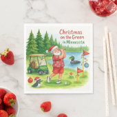 Golfer Santa Claus Golf in Minnesota Serviette (Beispiel)