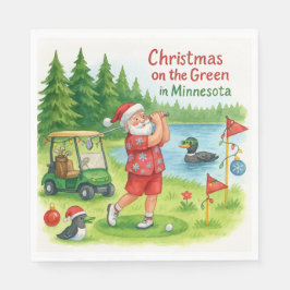 Golfer Santa Claus Golf in Minnesota Serviette
