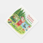 Golfer Santa Claus Golf in Minnesota Serviette (Ecke)