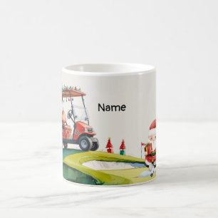 Golfer Santa Claus Golfen am Kurs Weihnachten Kaffeetasse
