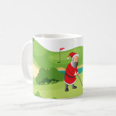 Golfer Santa Claus Golfen am Kurs Weihnachten Kaffeetasse (Vorderseite Links)